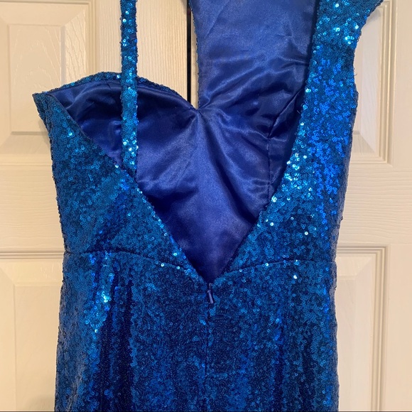Royal Blue Sparkly Prom Dress - Picture 5 of 8